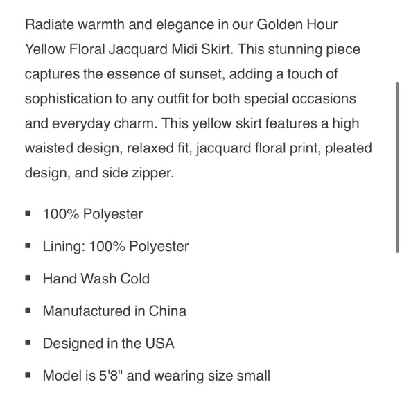 Yellow floral jacquard midi skirt - Picture 3 of 6